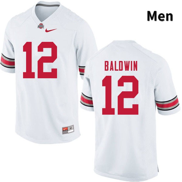 Ohio State Buckeyes Matthew Baldwin Men's #12 White Authentic Stitched College Football Jersey